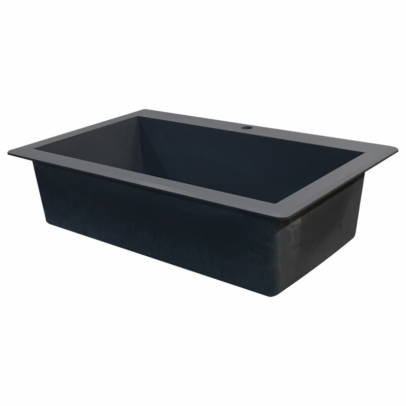 Transolid Radius 33 X 22 Granite Single Bowl Drop In Kitchen Sink